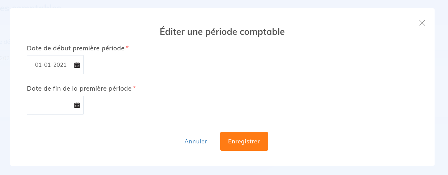 Date des périodes comptables