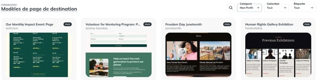 Modèles de page de destination filtrés par la catégorie Non Profit