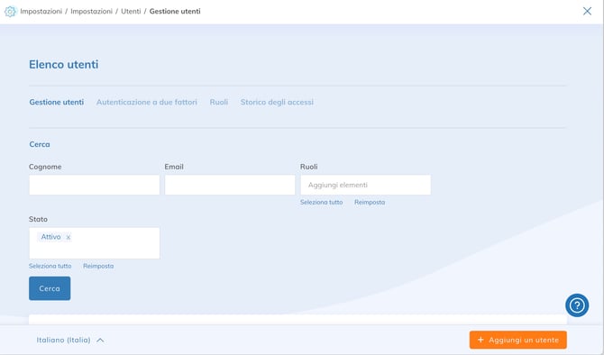 Aggiunta di un utente
