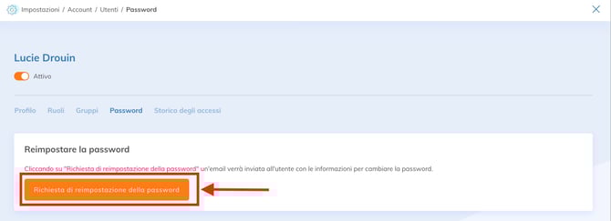 Reimpostazione della password