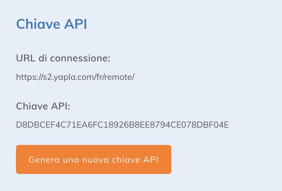 Configurare API