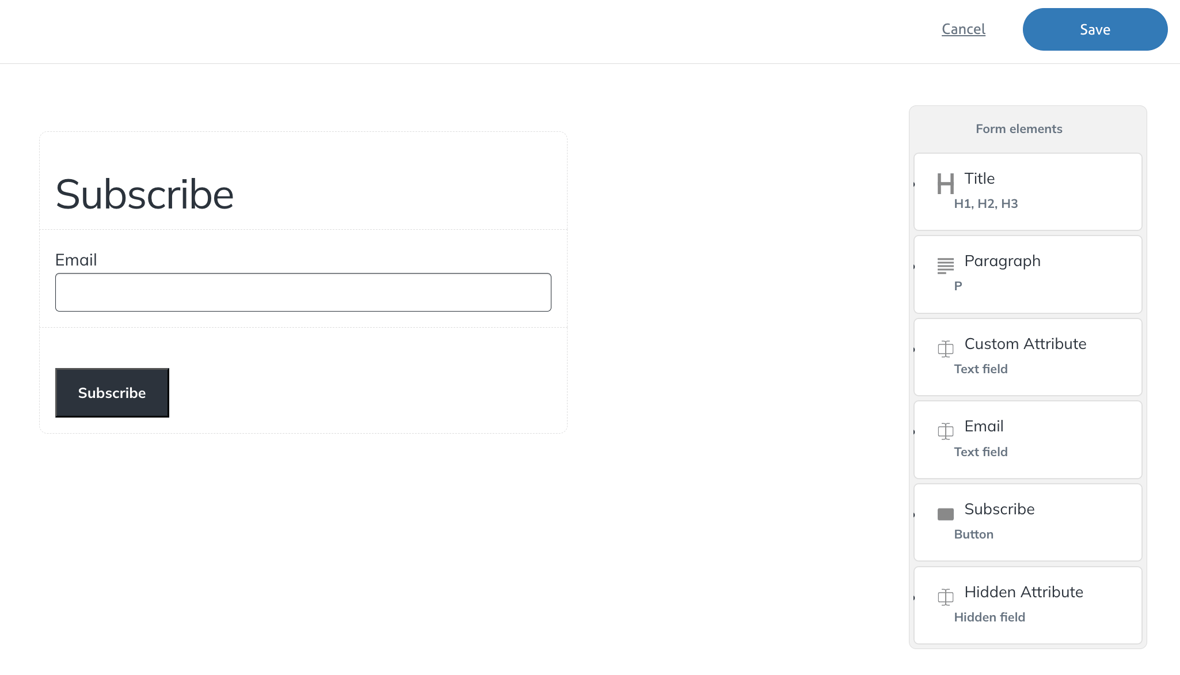 Create and embed a subscription form into your newsletter