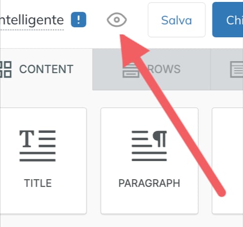 Icona dell'anteprima nell'editor dell'email